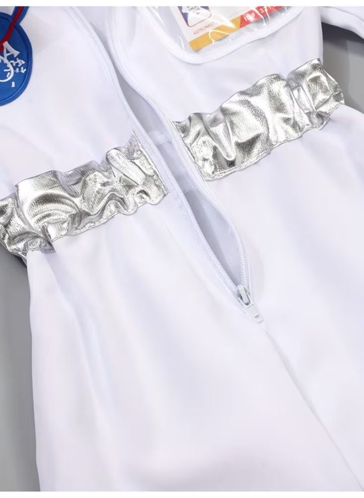 بريميم طقم زي رائد فضاء للأطفال - بذلة بيضاء على طراز ناسا مع خوذة وقفازات للأولاد، زي تنكري بطابع الفضاء - Image 4